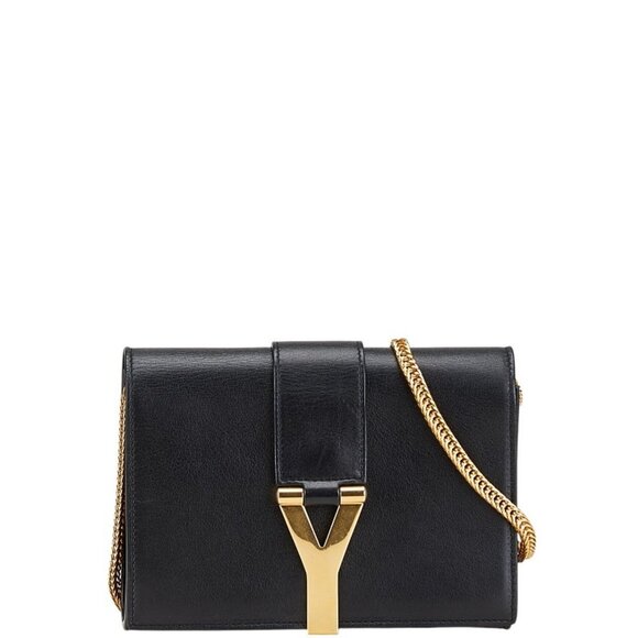 SAINT LAURENT Black Leather Shoulder Bag - Picture 1 of 11